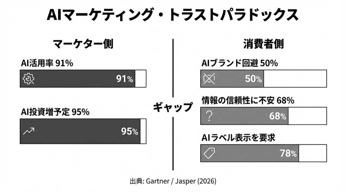 AIマーケティング・トラストパラドックス比較チャート