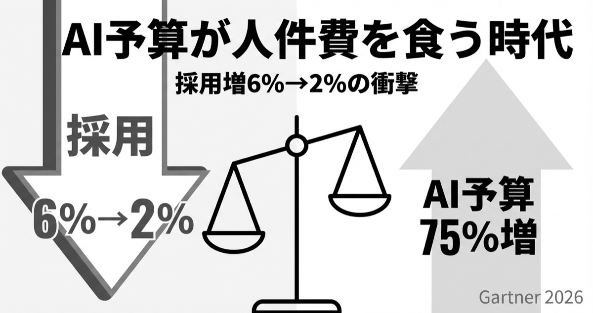 【週末特集】AI予算が人件費を食い始めた──「採用増6%→2%」CFOたちの静かな革命