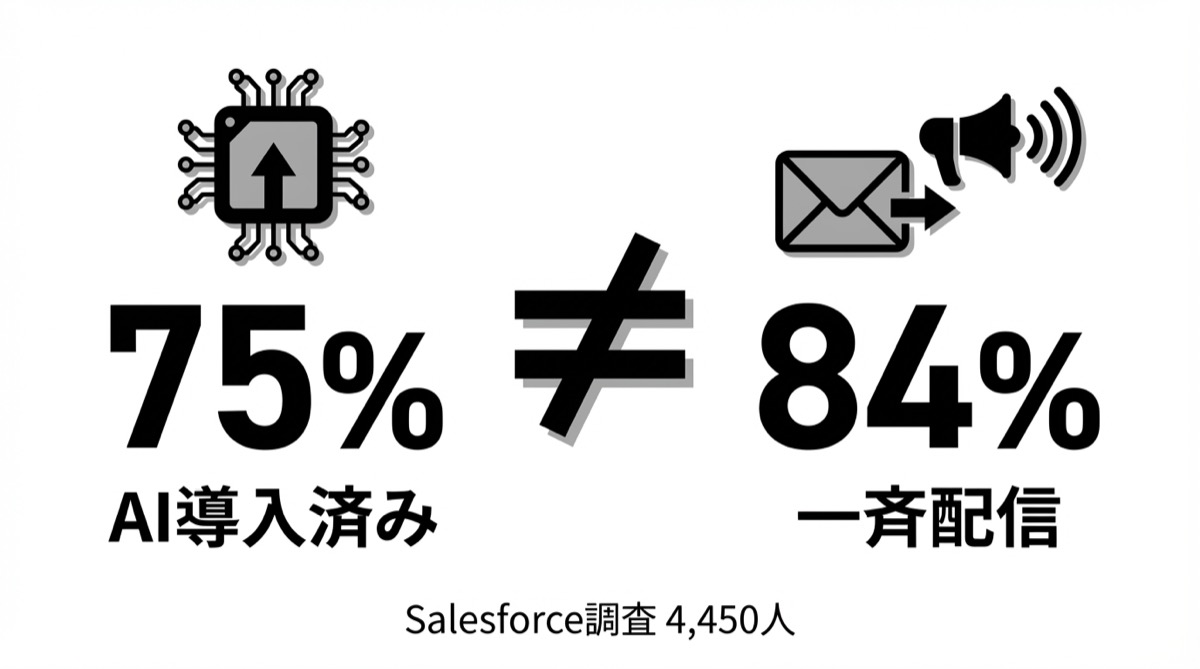【米国最新】AI導入75%なのに84%がまだ「一斉配信」──Salesforce4,450人調査が暴くマーケティングの実行格差